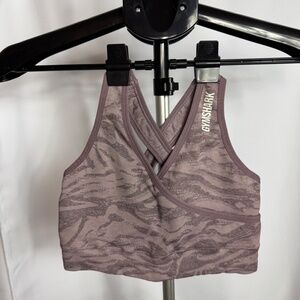 Gymshark Adapt Animal Seamless Sports Bra • Size Small • Mauve Taupe